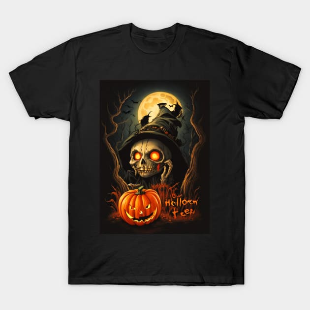 Pumpkin And Skull T-Shirt by Daniel99K